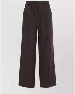 P.A.R.O.S.H. Cotton Straight-Leg Pants - Brown