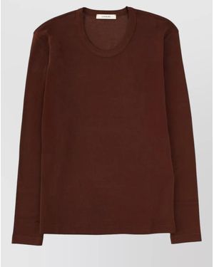 Lemaire Long Sleeve Round Neck Top Design - Brown