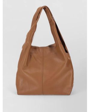 Ami Paris Leather Hobo Bag - Brown