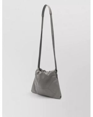 Brunello Cucinelli Globe Calf Leather Shoulder Bag - White