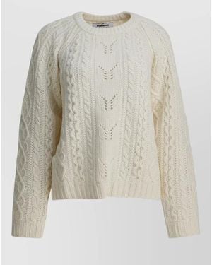 Sandbeige Wool Jumper - White