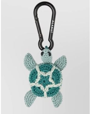 Alanui Crochet Turtle Keyring - Green