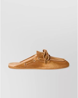 Miu Miu Leather Mules - Natural