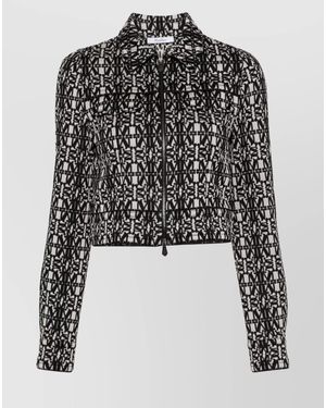 Max Mara Monogram-Print Cropped Jacket - Black