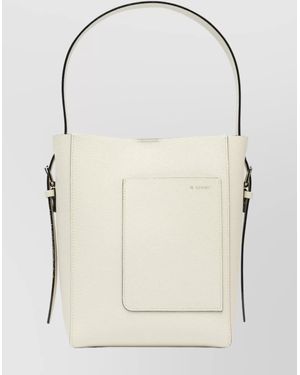 Valextra Small Calf Leather Bucket Bag - White
