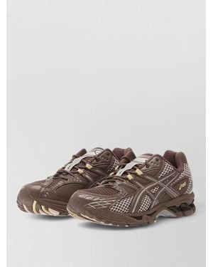 Asics Synthetic Leather Low Top Lace Up Trainers - Brown