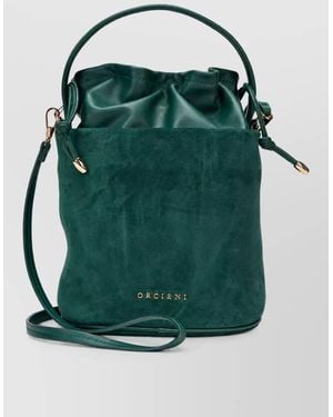 Orciani Leather Bucket Mini Bag - Green
