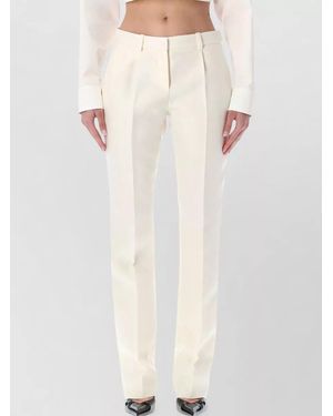 Balenciaga Tailored Slim Trousers Belt Loops Pockets - White