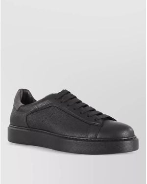 Doucal's Leather Low-Top Sneakers - Black