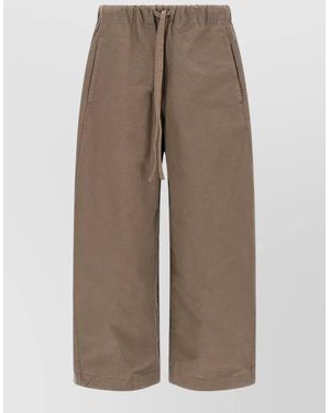 Entire studios Cotton Loose Barrel-Leg Cargo Shorts - Brown