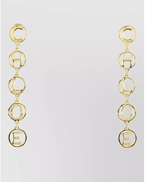 Chloé Brass Drop Earrings - Multicolour