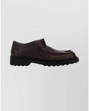 Bottega Veneta Leather Lace-Up Shoes - Black