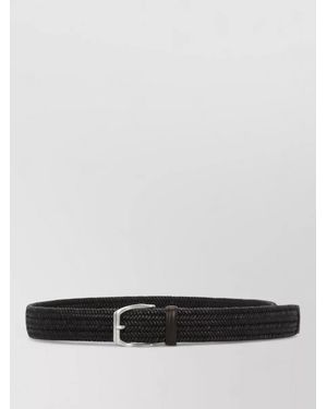 Orciani Braided Leather Belt Adjustable Length - White