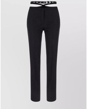 The Attico Virgin Wool Slim-Fit Trousers - Blue