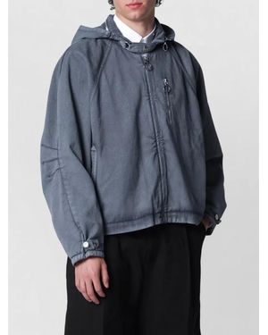 NAMACHEKO High Collar Hooded Jacket Side Pockets - Blue