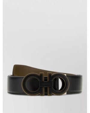 Ferragamo Leather Reversible Belt - Gray
