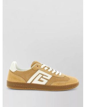 Balmain Leather Low-Top Trainers - Metallic
