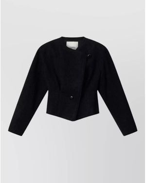 Isabel Marant Suna Cropped Wool Blend Textured Jacket - Black