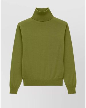 Saint Laurent Turtleneck Knit Sweater Long Sleeves - Green