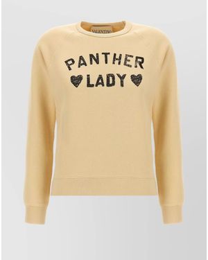 Valentino Garavani Cotton Printed Sweatshirt - Natural