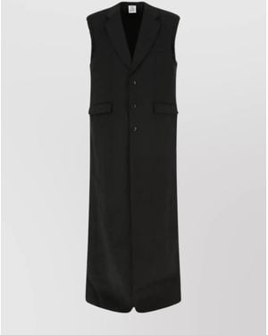 Vetements Back Slit Tailored Wool Coat - Black