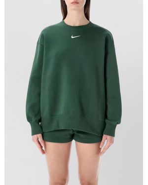 Nike Crewneck Fleece Oversized Long Sleeve Top - Green