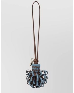 Miu Miu Loop Handle Keyring Metal Tag Design - White