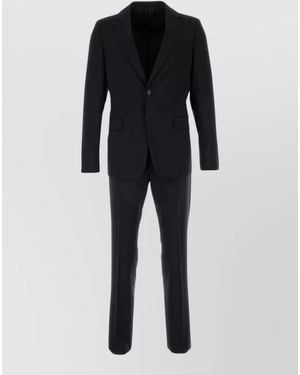 Prada Wool Blend Suit Notch Lapel Design - Blue