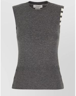 Thom Browne Cashmere Sleeveless Knitted Top - Grey