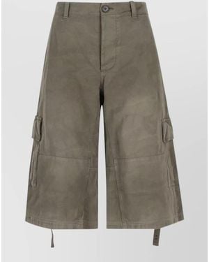 Fendi Belted Camouflage Cargo Shorts Side Straps - Grey