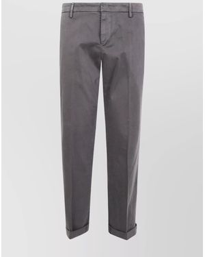 Dondup Relaxed-Fit Straight-Leg Cotton Trousers - Grey