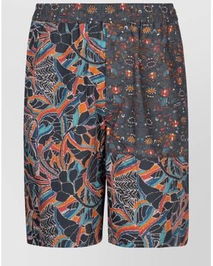 Isabel Marant Knee-Length Printed Laverneo Shorts Collection - Blue
