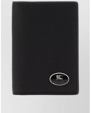 Burberry Leather Card Holder Bifold Design - Black