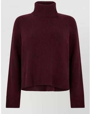 Vince Cashmere Wool Cropped Turtleneck Sweater - Purple