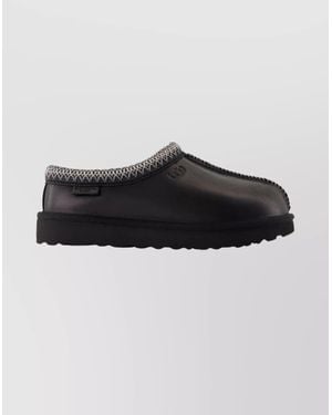 UGG Leather Mules Contrast Trim - Black