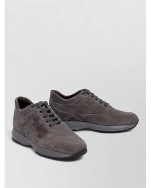 Hogan Leather Lace-Up Trainers - Grey