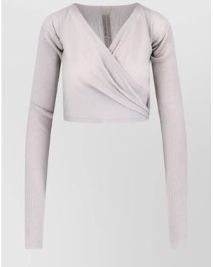 Rick Owens Wrap Design Crewneck Knitwear With Ribbed Texture - Multicolor