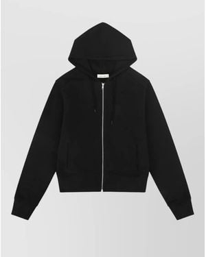 Entire studios Hooded Jacket Drawstring Ribbed Cuffs Hem - Black