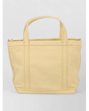 Maison Kitsuné Mini Tote Bag Fox Head Strap Handles - Natural