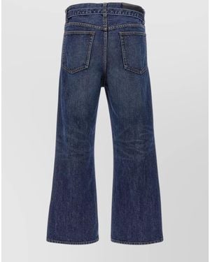 Sacai Bootcut Jeans With Belt Loops And Contrast Stitching - Blue