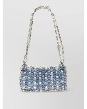 Rabanne 1969 Chain Mail Nano Crystal-Embellished Clutch Bag - Blue