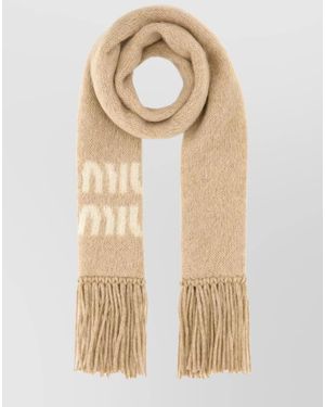 Miu Miu Mohair Blend Scarf - Natural