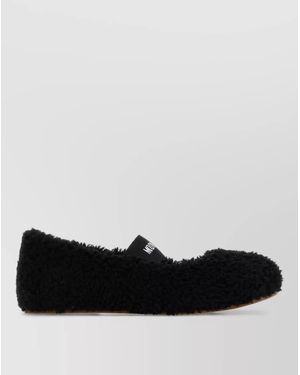 Moon Boot Shearling Ballerina Slippers - Black