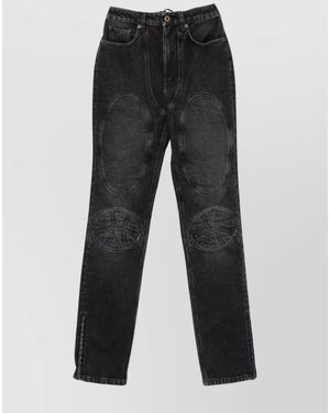 Jean Paul Gaultier Denim Padded Straight-Leg Trousers - Black