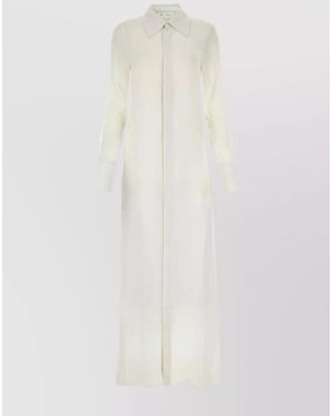 Ami Paris Silk Crepe Shirt Dress - White