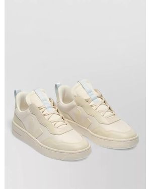 Veja Low Profile Trainers Rubber Sole Pull Tab - Natural