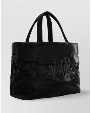 Saint Laurent Quilted Leather Tote Bag - Black