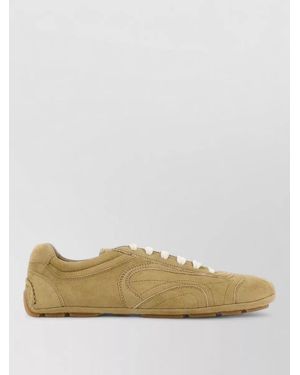 Prada Montecarlo Suede Trainers Rubber Sole Stitch Detailing - Multicolour