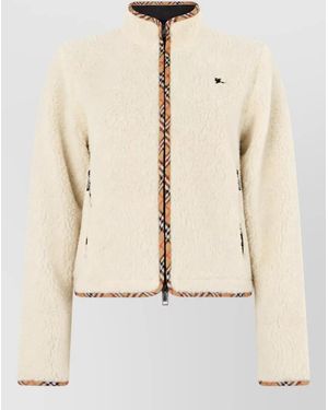 Burberry Cropped Wool Cashmere Jacket - Natural
