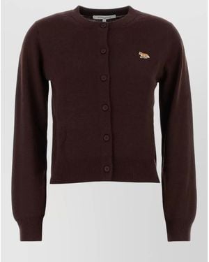 Maison Kitsuné Wool Cardigan - Brown